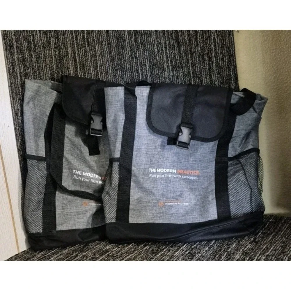 Gray & Black Work / Conference Tote Bags – Lot of 2
